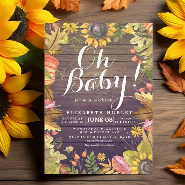 Convites O Mapeamento de outono deixa placas de Chá de fral (Criador carregado)