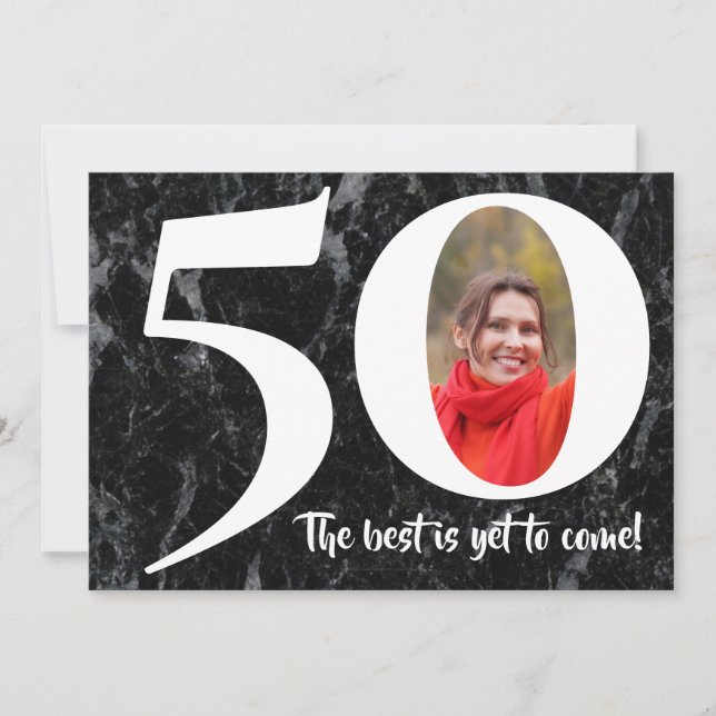 Convites O melhor ainda é chegar à 50ª Festa de aniversário (Frente)