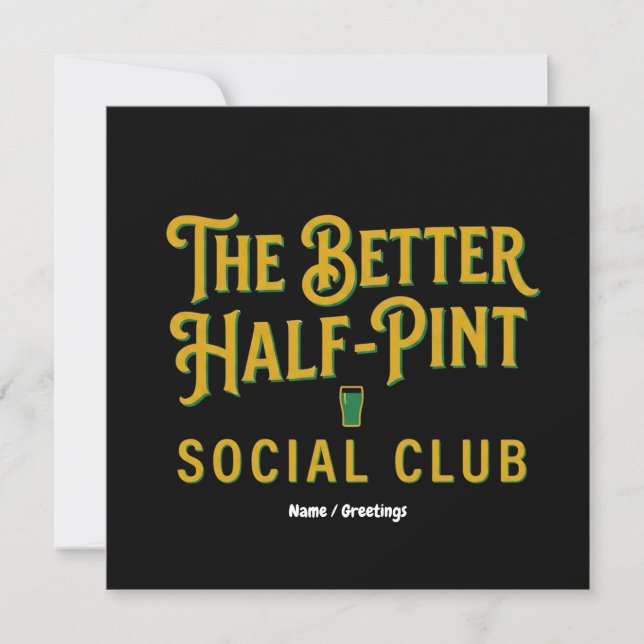 Convites O Melhor Clube Social Half-Pint Pub Irlandês Vinta (Frente)