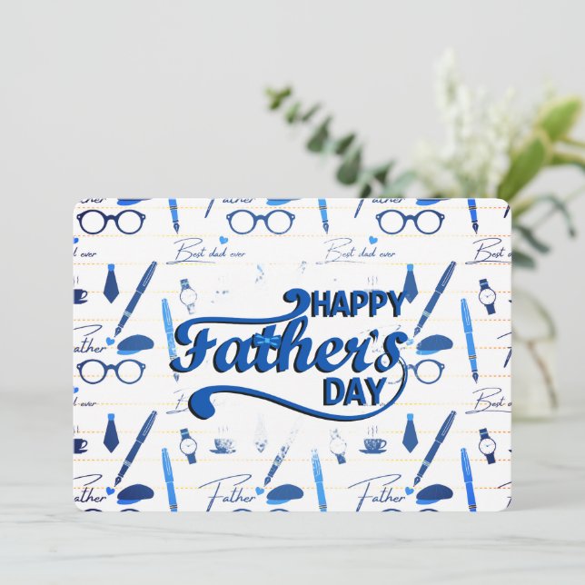 Convites O melhor Pai de sempre, Dia de os pais feliz (Em pé/Frente)