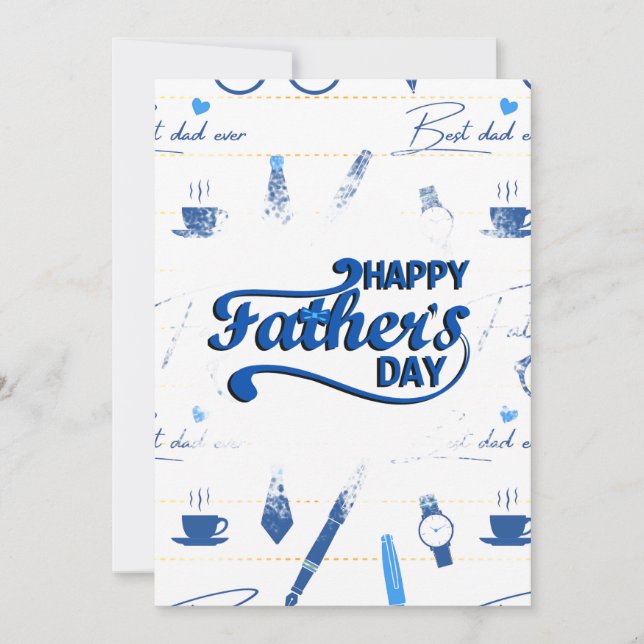 Convites O melhor Pai de sempre, Dia de os pais feliz (Frente)