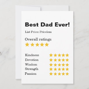 Convites O melhor Pai jamais personalizado do Dia de os pai