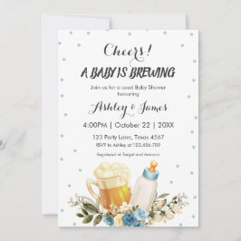 Convites O Menino Bonito Está A Criar Chá de fraldas Azul