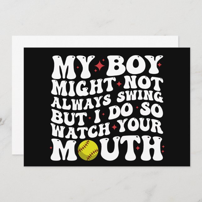 Convites O Meu Rapaz Pode Nem Sempre Balançar, Mas Eu Vejo- (Frente/Verso)