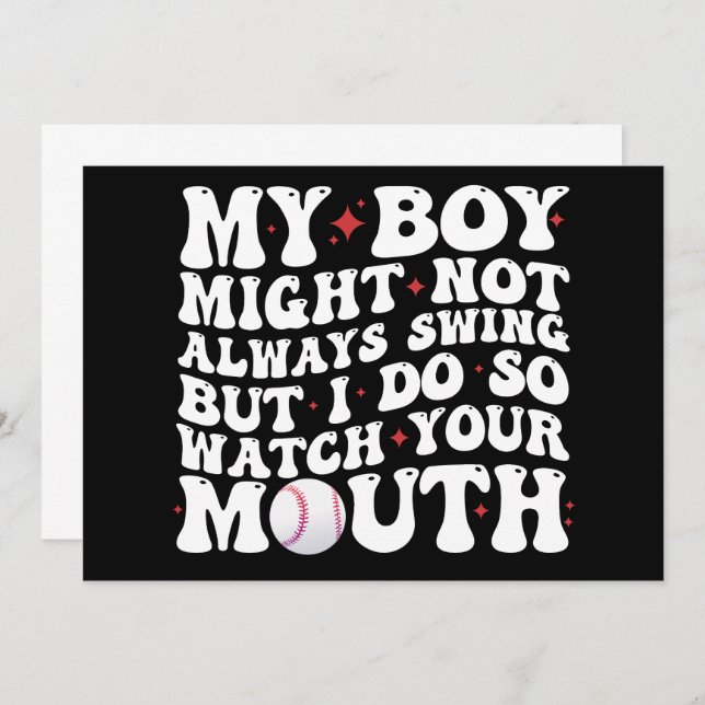 Convites O Meu Rapaz Pode Nem Sempre Balançar, Mas Eu Vejo- (Frente/Verso)