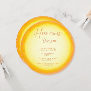 Convites O moderno aqui vem o filho chá de fraldas