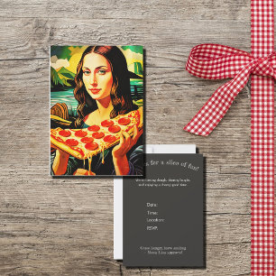 Convites O momento da pizza da Mona Lisa