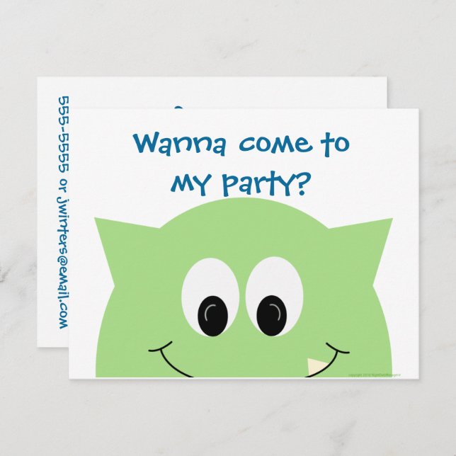 Convites O monstro convida 4.25x5.25 (Frente/Verso)