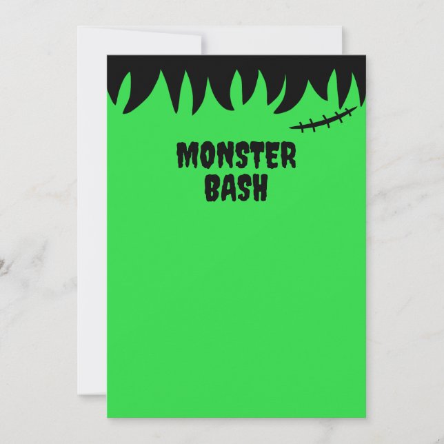 Convites O Monstro de Frankenstein Cose Cicatrizes e Cabelo (Frente)