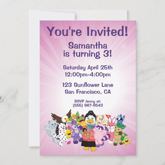 Convites O Mundo Mágico de Webkinz (Frente)