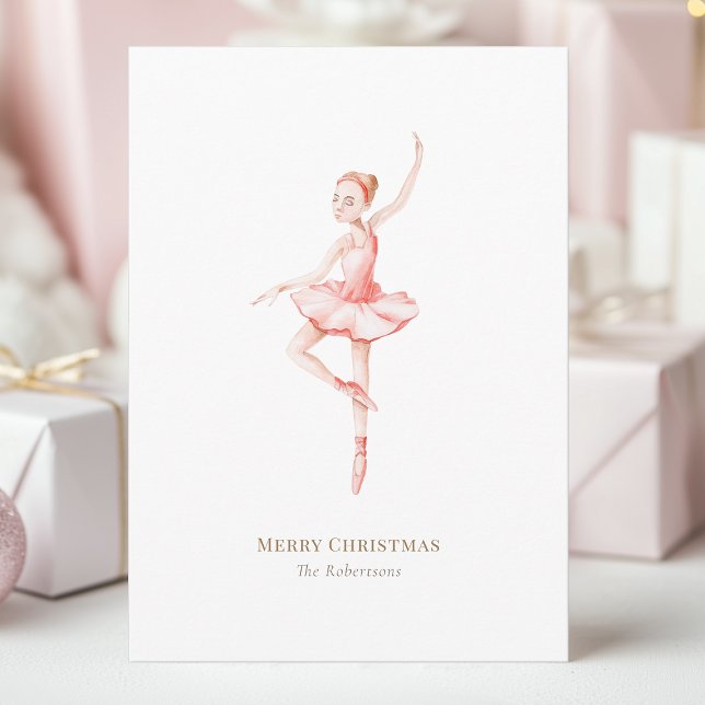 Convites O Natal da Bailarina do Quebra-Nozes em Aquarela (Criador carregado)