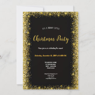 Convites o natal dourado e preto mais moderno