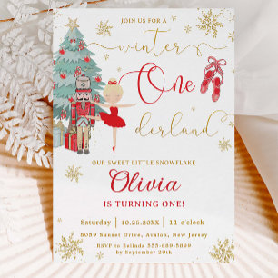 Convites O Natal Onederland de 1º Aniversário do Quebra-Noz