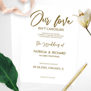 Convites O nosso amor não foi cancelado - Adiamento do casa