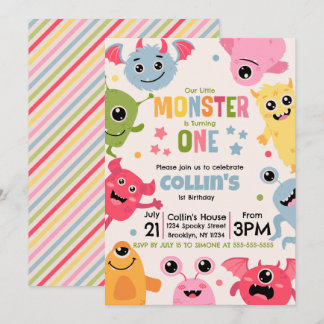 Convites O Nosso Pequeno Monstro Está A Tentar Um