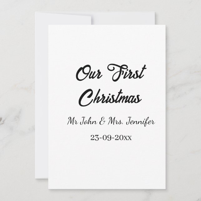 Convites O nosso primeiro Natal, Sr. e Sra. casal, data (Frente)