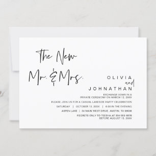 Convites O Novo Sr e Sra, Festa de Casamento às Escuras