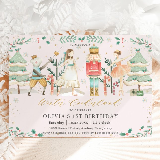 Convites O Nutcracker Winter Onederland primeiro aniversari (Criador carregado)
