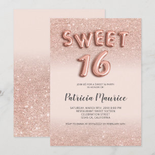 Convites O ombre cor-de-rosa do brilho do ouro rotula o