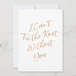 Convites O ouro aumentou "mim não pode amarrar o nó sem