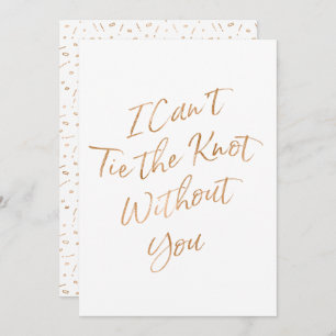 Convites O ouro aumentou "mim não pode amarrar o nó sem