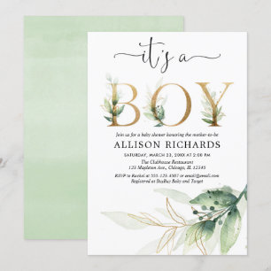 Convites O ouro das hortaliças do chá de fraldas do menin