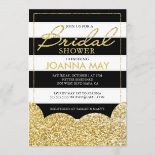 Convites O ouro listra o chá de panela