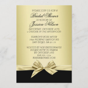 Convites O ouro luxuoso e a fita preta nupciais convidam