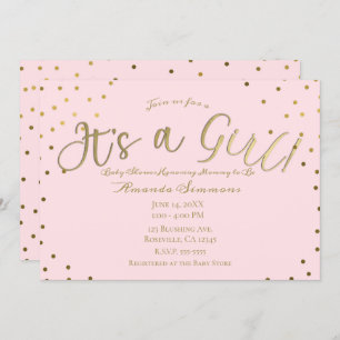 Convites O ouro & o rosa coram moderno ele são um chá de