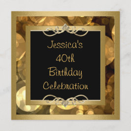 Convites O ouro preto elegante borbulha partido do quadro