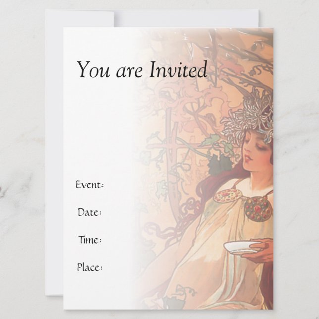 Convites O outono - Alphonse Mucha (Frente)