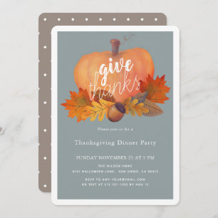 Convites O outono de Abóbora deixa Janto de Ação de Graças
