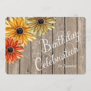 Convites O outono de madeira da prancha floresce o