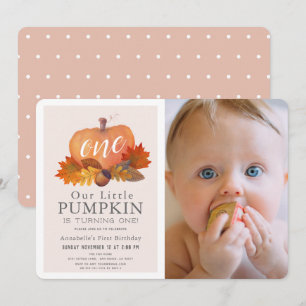 Convites O outono de Pumpkin deixa primeiro aniversario de 