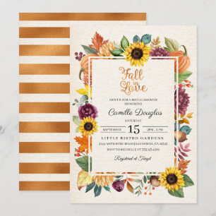 Convites O outono deixa Chá de panela de girassol