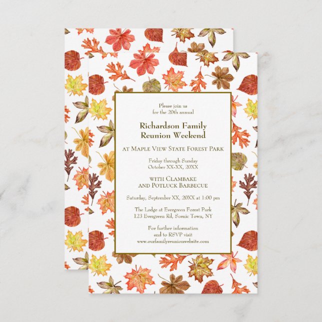 Convites O outono deixa o CHURRASCO de Jamboree da Reunião  (Frente/Verso)
