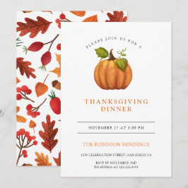 Convites O outono deixa o Janto de Ação de Graças de Pumpki
