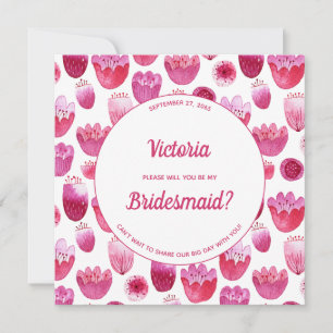 Convites O Padrão Floral De Aquarela Rosa É Minha Coluna De
