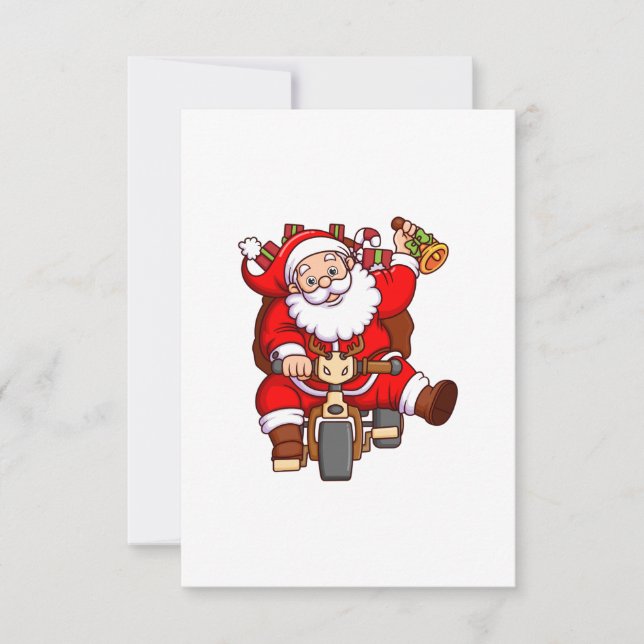 Convites o papai noel está entregando caixas de presentes d (Frente)