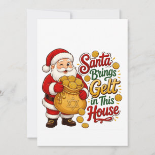 Convites O Papai Noel traz Gelt nesta Casa Christmukkah Jud
