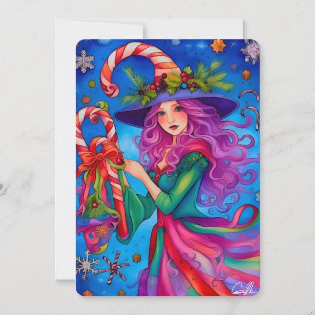 Convites O Papel de Carta de Natal 4 da Bruxa do Natal (Frente)