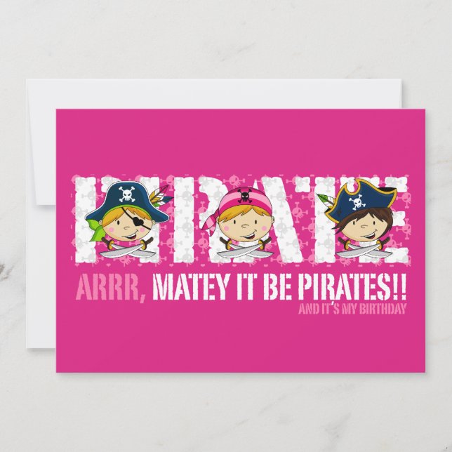Convites O partido bonito dos piratas convida (Frente)