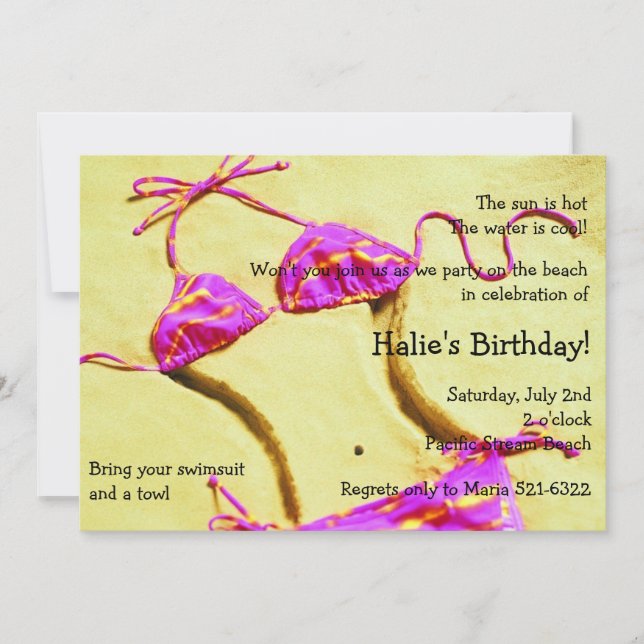 Convites O partido da praia do divertimento do verão do (Frente)