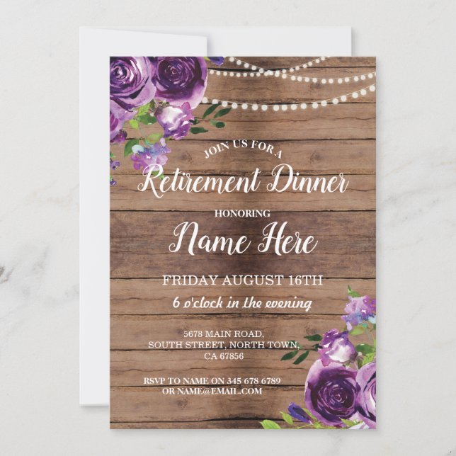 Convites O partido de aposentadoria aposenta-se flores de (Frente)