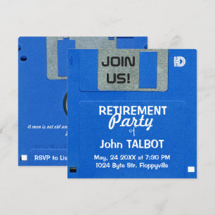Convites O partido de aposentadoria de disco flexível retr