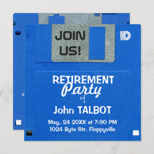 Convites O partido de aposentadoria de disco flexível retro
