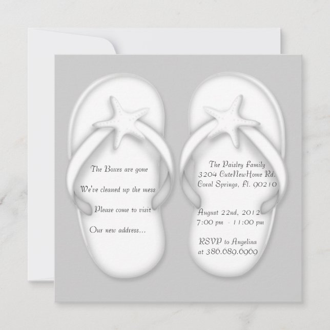 Convites O partido de aquecimento cortado BONITO da casa (Frente)