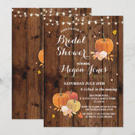 Convites O partido de madeira rústico da abóbora do chá de