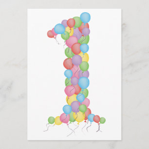 Convites O partido de primeiro aniversario do bebê Balloon