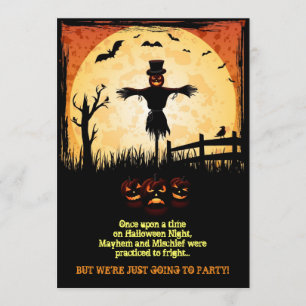 Convites O partido do Dia das Bruxas do luar do espantalho